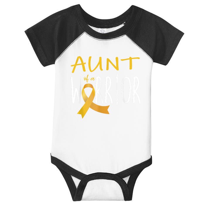 Childhood Cancer Awareness Aunt Of A Warrior Infant Baby Jersey Bodysuit