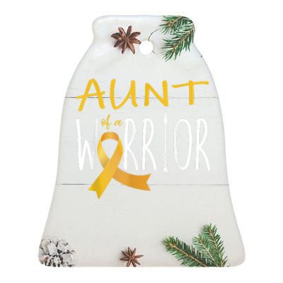 Childhood Cancer Awareness Aunt Of A Warrior Ceramic Bell Ornament