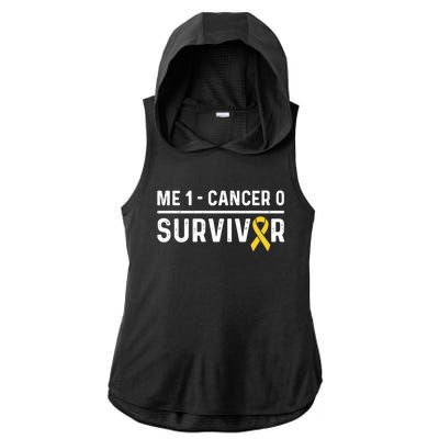 Childhood Cancer Awareness Ribbon Survivor Remission Cool Gift Ladies PosiCharge Tri-Blend Wicking Draft Hoodie Tank