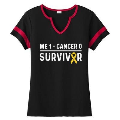 Childhood Cancer Awareness Ribbon Survivor Remission Cool Gift Ladies Halftime Notch Neck Tee