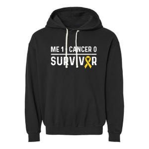 Childhood Cancer Awareness Ribbon Survivor Remission Cool Gift Garment-Dyed Fleece Hoodie