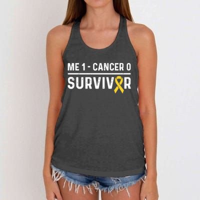 Childhood Cancer Awareness Ribbon Survivor Remission Cool Gift Women's Knotted Racerback Tank