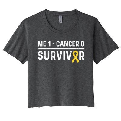 Childhood Cancer Awareness Ribbon Survivor Remission Cool Gift Women's Crop Top Tee