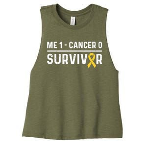 Childhood Cancer Awareness Ribbon Survivor Remission Cool Gift Women's Racerback Cropped Tank