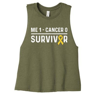 Childhood Cancer Awareness Ribbon Survivor Remission Cool Gift Women's Racerback Cropped Tank