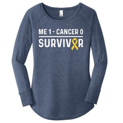 Childhood Cancer Awareness Ribbon Survivor Remission Cool Gift Women's Perfect Tri Tunic Long Sleeve Shirt