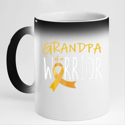 Childhood Cancer Awareness Grandpa Of A Warrior 11oz Black Color Changing Mug