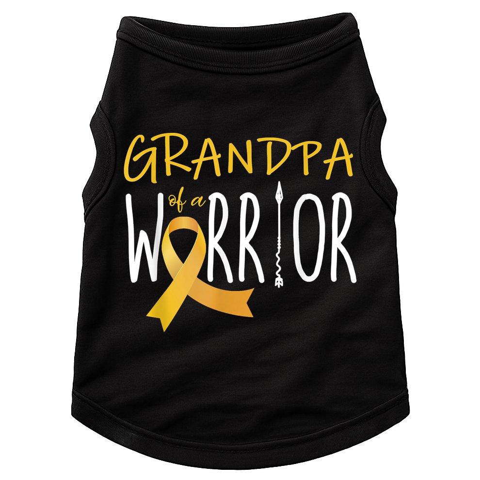 Childhood Cancer Awareness Grandpa Of A Warrior Doggie Tank