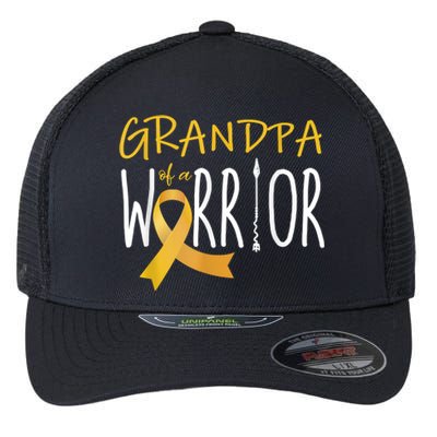 Childhood Cancer Awareness Grandpa Of A Warrior Flexfit Unipanel Trucker Cap