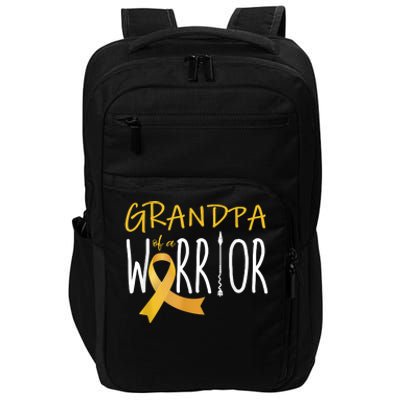 Childhood Cancer Awareness Grandpa Of A Warrior Impact Tech Backpack