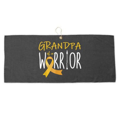 Childhood Cancer Awareness Grandpa Of A Warrior Large Microfiber Waffle Golf Towel