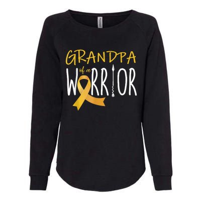 Childhood Cancer Awareness Grandpa Of A Warrior Womens California Wash Sweatshirt