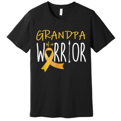 Childhood Cancer Awareness Grandpa Of A Warrior Premium T-Shirt