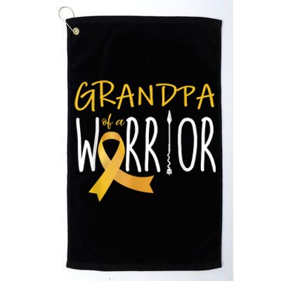 Childhood Cancer Awareness Grandpa Of A Warrior Platinum Collection Golf Towel