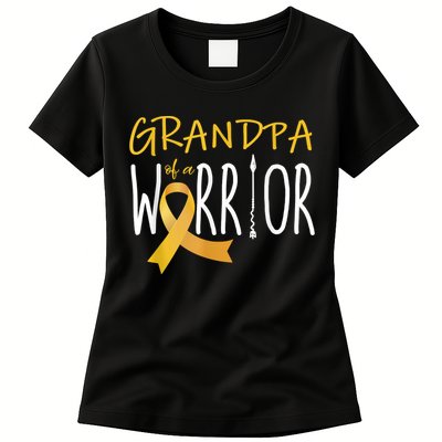 Childhood Cancer Awareness Grandpa Of A Warrior Womens T-Shirt