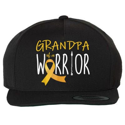 Childhood Cancer Awareness Grandpa Of A Warrior Wool Snapback Cap