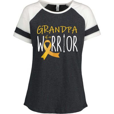 Childhood Cancer Awareness Grandpa Of A Warrior Enza Ladies Jersey Colorblock Tee