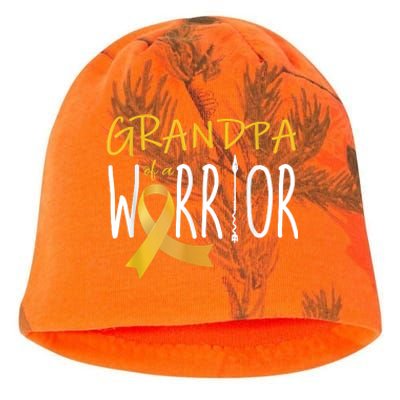 Childhood Cancer Awareness Grandpa Of A Warrior Kati - Camo Knit Beanie