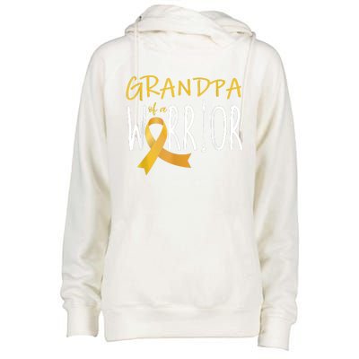 Childhood Cancer Awareness Grandpa Of A Warrior Womens Funnel Neck Pullover Hood