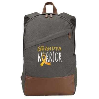 Childhood Cancer Awareness Grandpa Of A Warrior Cotton Canvas Backpack