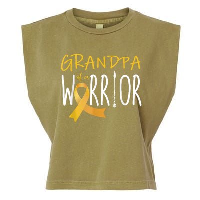 Childhood Cancer Awareness Grandpa Of A Warrior Garment-Dyed Women's Muscle Tee