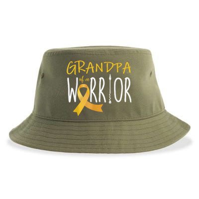 Childhood Cancer Awareness Grandpa Of A Warrior Sustainable Bucket Hat