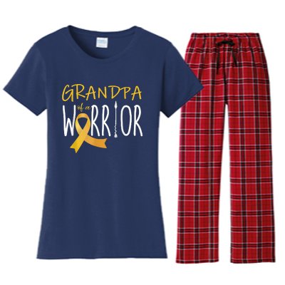 Childhood Cancer Awareness Grandpa Of A Warrior Women's Flannel Pajama Set