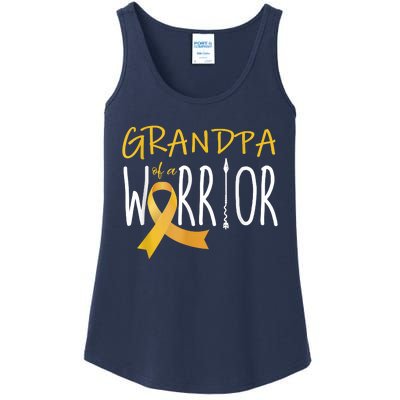 Childhood Cancer Awareness Grandpa Of A Warrior Ladies Essential Tank