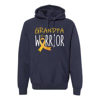 Childhood Cancer Awareness Grandpa Of A Warrior Premium Hoodie