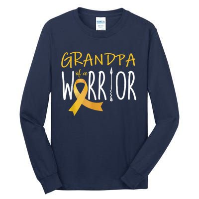 Childhood Cancer Awareness Grandpa Of A Warrior Tall Long Sleeve T-Shirt