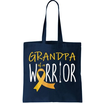 Childhood Cancer Awareness Grandpa Of A Warrior Tote Bag