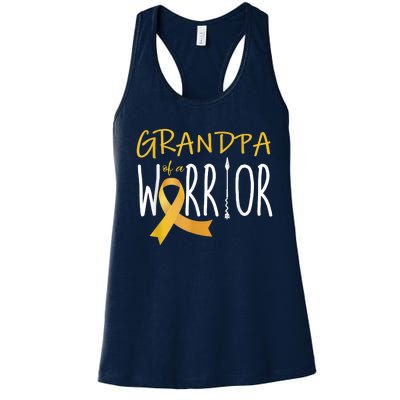 Childhood Cancer Awareness Grandpa Of A Warrior Women's Racerback Tank