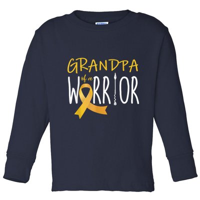 Childhood Cancer Awareness Grandpa Of A Warrior Toddler Long Sleeve Shirt