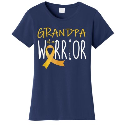 Childhood Cancer Awareness Grandpa Of A Warrior Women's T-Shirt