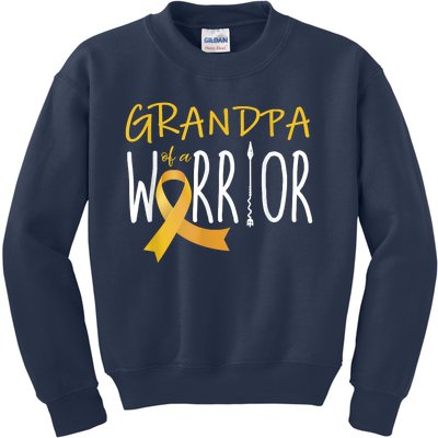 Childhood Cancer Awareness Grandpa Of A Warrior Kids Sweatshirt