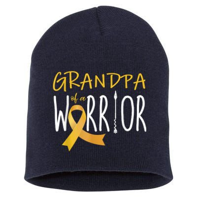 Childhood Cancer Awareness Grandpa Of A Warrior Short Acrylic Beanie