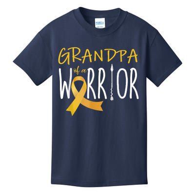 Childhood Cancer Awareness Grandpa Of A Warrior Kids T-Shirt