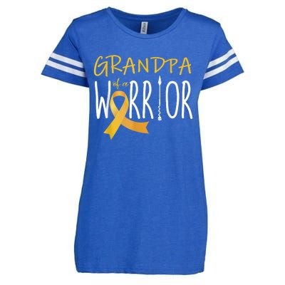 Childhood Cancer Awareness Grandpa Of A Warrior Enza Ladies Jersey Football T-Shirt