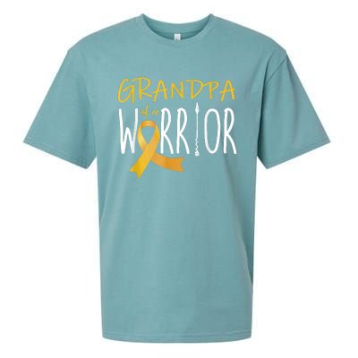 Childhood Cancer Awareness Grandpa Of A Warrior Sueded Cloud Jersey T-Shirt