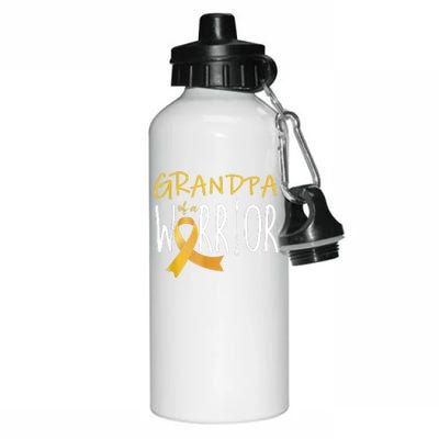 Childhood Cancer Awareness Grandpa Of A Warrior Aluminum Water Bottle