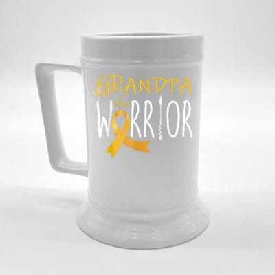 Childhood Cancer Awareness Grandpa Of A Warrior Beer Stein