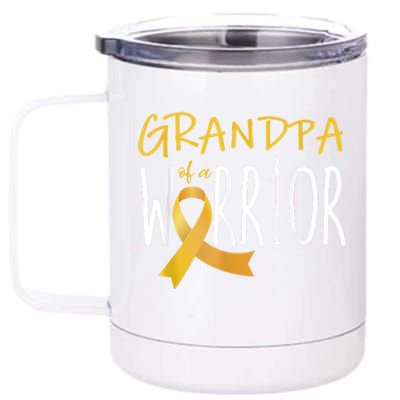 Childhood Cancer Awareness Grandpa Of A Warrior 12 oz Stainless Steel Tumbler Cup