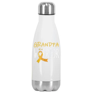 Childhood Cancer Awareness Grandpa Of A Warrior Stainless Steel Insulated Water Bottle