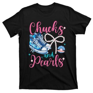 Cute Chucks And Pearls Black History Proud Women Mother Girl T-Shirt