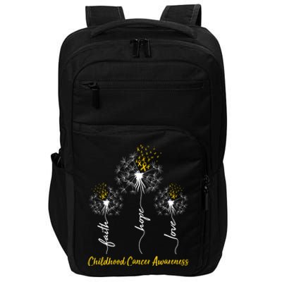 Childhood Cancer Awareness Faith Love Hope Dandelions Yellow Ribbons Impact Tech Backpack