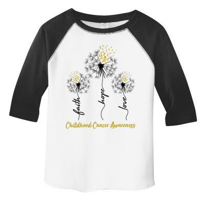 Childhood Cancer Awareness Faith Love Hope Dandelions Yellow Ribbons Toddler Fine Jersey T-Shirt