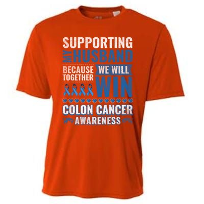 Colon Cancer Awareness Colonoscopy Support Husband Gift Funny Gift Cooling Performance Crew T-Shirt