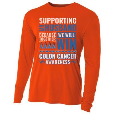 Colon Cancer Awareness Colonoscopy Support Husband Gift Funny Gift Cooling Performance Long Sleeve Crew