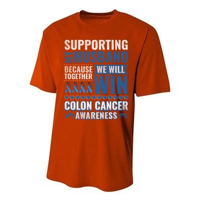 Colon Cancer Awareness Colonoscopy Support Husband Gift Funny Gift Performance Sprint T-Shirt