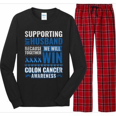 Colon Cancer Awareness Colonoscopy Support Husband Gift Funny Gift Long Sleeve Pajama Set